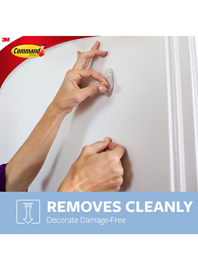 Command 17091CLR-ES Hooks with Strips, Medium, Holds 900 gr. each hook, clear Color. 2 hooks and 4 strips/pack - Image 2