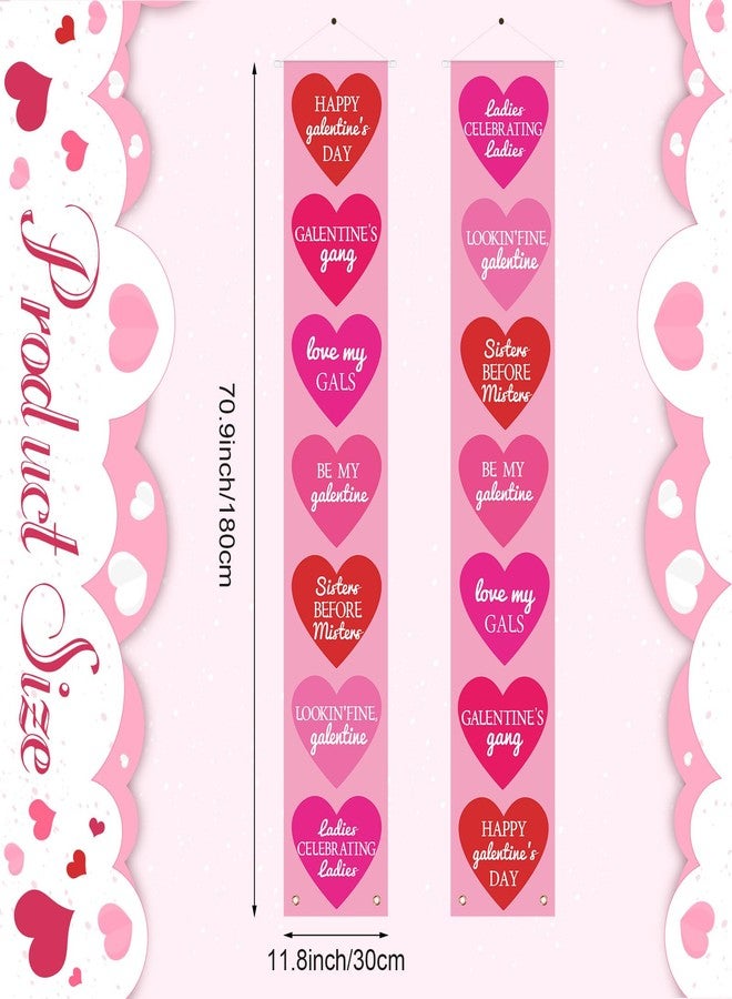 Landical Happy Galentine's Day Conversation Hearts Door Banner 72x12 Inch Galentines Valentine's Day Banner Decorations Women Ladies Celebration Party Decor Girl's Night Bachelorette Party Supplies - Image 2