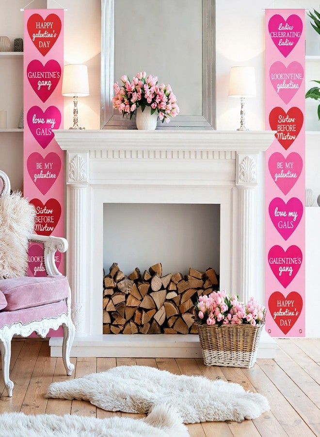 Landical Happy Galentine's Day Conversation Hearts Door Banner 72x12 Inch Galentines Valentine's Day Banner Decorations Women Ladies Celebration Party Decor Girl's Night Bachelorette Party Supplies - Image 4