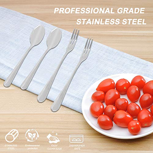 DaKuan Set of 16 Demitasse Espresso Spoon (4 inch) and Stainless Steel Forks (4.8 inch), DaKuan Mini Coffee Spoons & Cake Forks for Dessert, Tea, Appetizer - Image 5