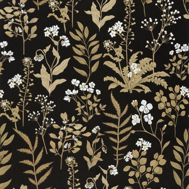 Abyssaly Vintage Floral Wallpaper Peel and Stick Boho Black and Gold Academic Contact Paper Self Adhesive Removable Moody Wallpaper for Wall Cabinets 177 in X 118 in - Image 2