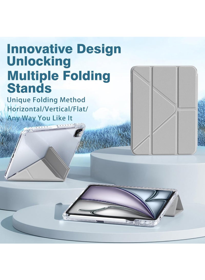 روك بو غطاء حماية لجهاز iPad Pro 11 بوصة 2022/2021/2020/2018 مع حامل قلم رصاص مع خاصية النوم/الاستيقاظ التلقائي وظهر شفاف لجهاز iPad Pro 11 بوصة الجيل الرابع/الثالث/الثاني/الأول - Image 3