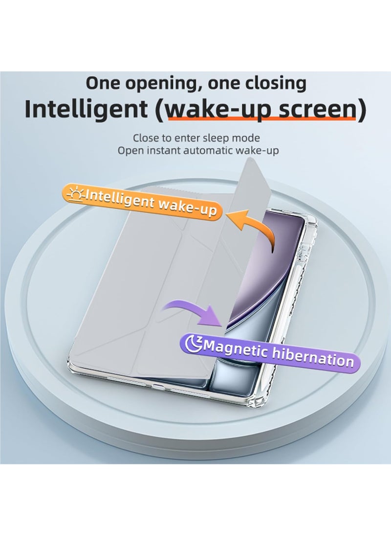 روك بو غطاء حماية لجهاز iPad Pro 11 بوصة 2022/2021/2020/2018 مع حامل قلم رصاص مع خاصية النوم/الاستيقاظ التلقائي وظهر شفاف لجهاز iPad Pro 11 بوصة الجيل الرابع/الثالث/الثاني/الأول - Image 4