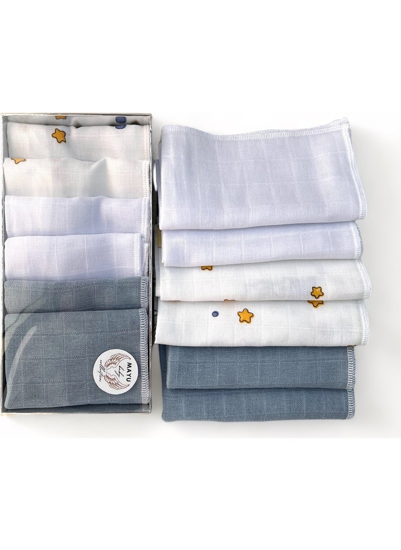 Mayu Baby Collection - 25X25 Single Layer Muslin Mouth Wipes 6 Pieces - Image 1