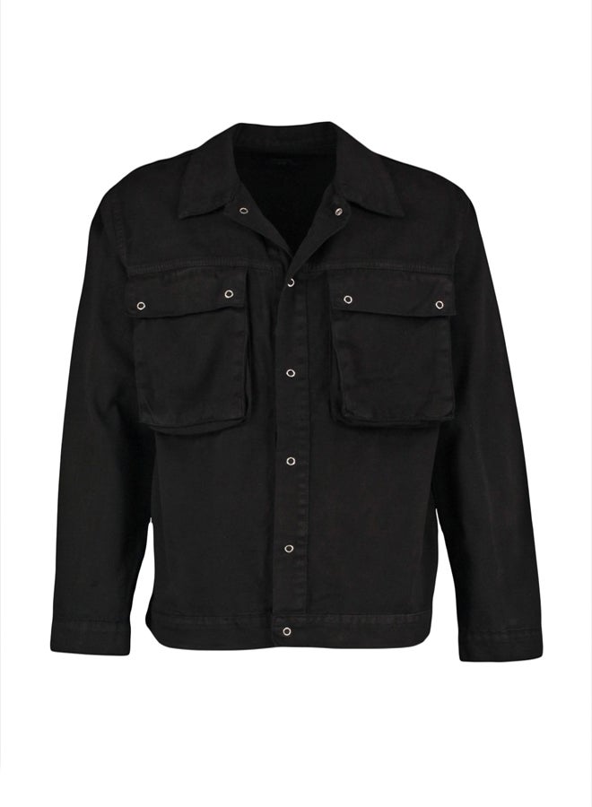 trendyol Black Regular Fit Men's Large Pocket Denim Jacket - Image 5