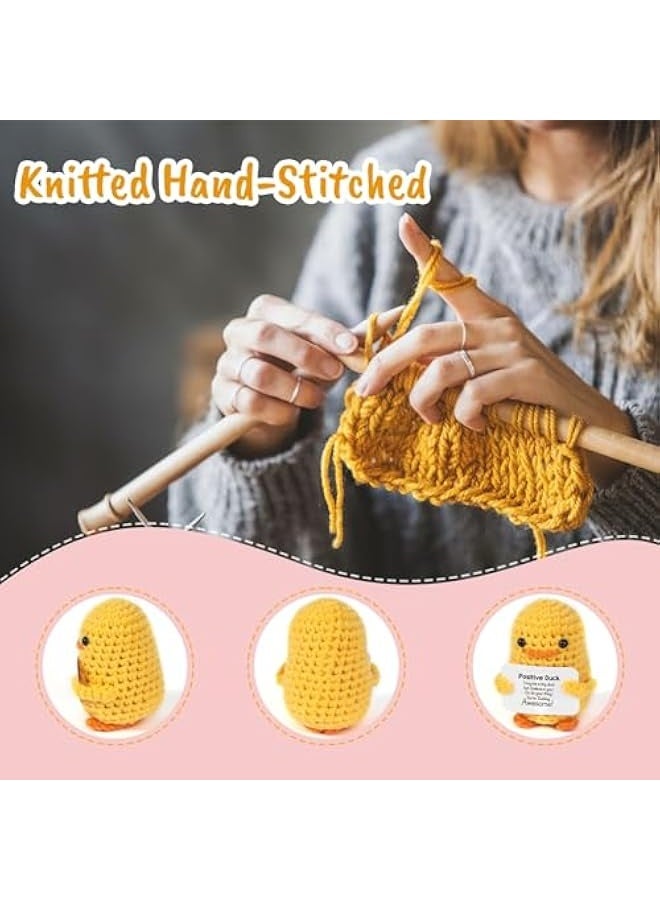 NIBEMINENT Inspirational Crochet Positive Duck – Handmade Emotional Cheer Support Funny Pickle Potato Gifts for Women Friend Men Coworker Birthday Christmas Stocking Stuffer White Elephant Under 10 Dollars - Image 3