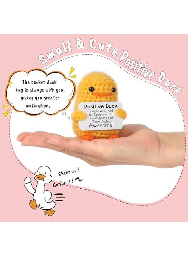 NIBEMINENT Inspirational Crochet Positive Duck – Handmade Emotional Cheer Support Funny Pickle Potato Gifts for Women Friend Men Coworker Birthday Christmas Stocking Stuffer White Elephant Under 10 Dollars - Image 2