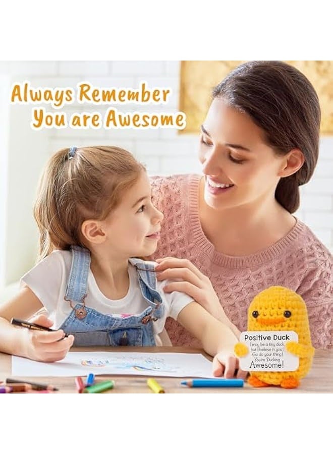 NIBEMINENT Inspirational Crochet Positive Duck – Handmade Emotional Cheer Support Funny Pickle Potato Gifts for Women Friend Men Coworker Birthday Christmas Stocking Stuffer White Elephant Under 10 Dollars - Image 4