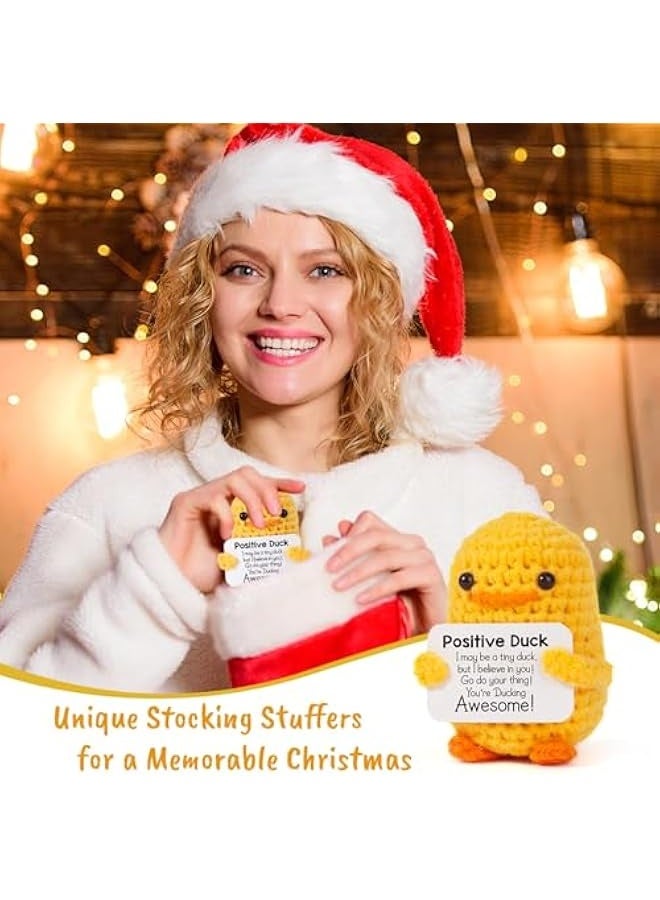 NIBEMINENT Inspirational Crochet Positive Duck – Handmade Emotional Cheer Support Funny Pickle Potato Gifts for Women Friend Men Coworker Birthday Christmas Stocking Stuffer White Elephant Under 10 Dollars - Image 5