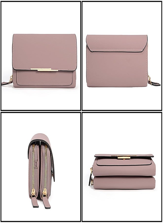 يو تي أوه حقيبة كتف صغيرة من UTO للنساء، حقيبة هاتف محمول، محفظة مع حامل بطاقات، حقيبة يد، لون وردي - Image 5