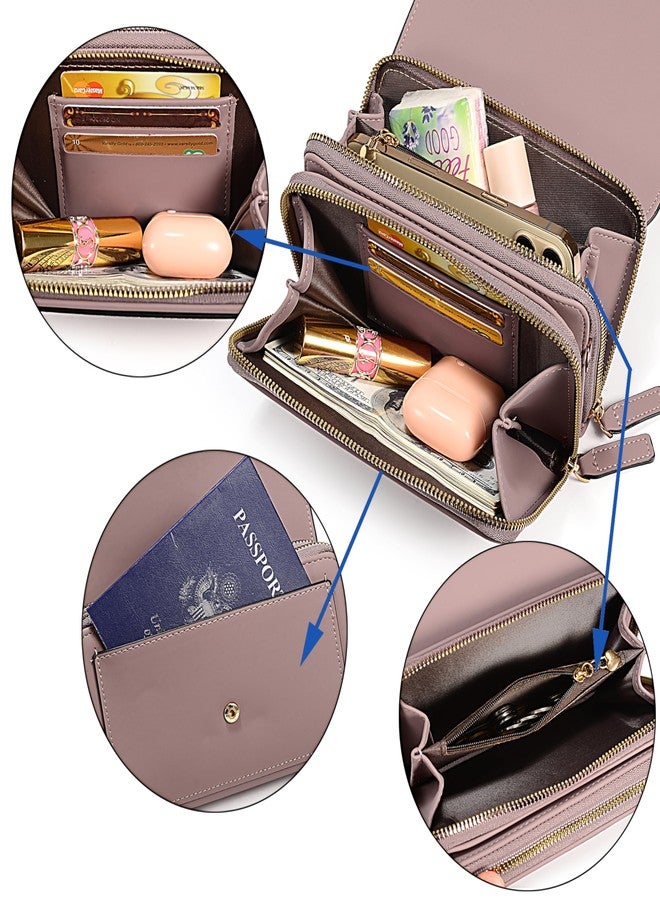 يو تي أوه حقيبة كتف صغيرة من UTO للنساء، حقيبة هاتف محمول، محفظة مع حامل بطاقات، حقيبة يد، لون وردي - Image 3