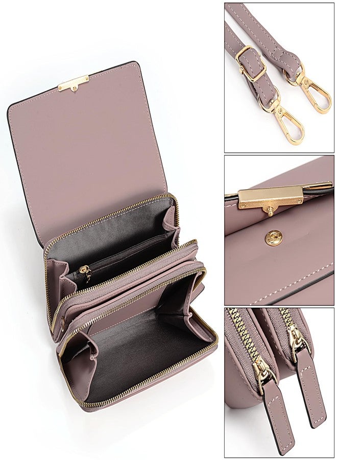 يو تي أوه حقيبة كتف صغيرة من UTO للنساء، حقيبة هاتف محمول، محفظة مع حامل بطاقات، حقيبة يد، لون وردي - Image 4