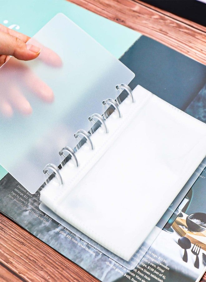 Mogoostry Clear Sheet Protectors 6 Disc Binder 20 Sheets Inner Page Plastic Protective Sleeves 3 inch Card Pockets Disbound Photo Album (1-Pocket) - Image 3