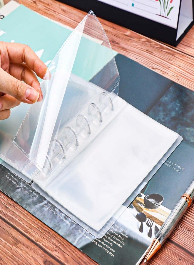 Mogoostry Clear Sheet Protectors 6 Disc Binder 20 Sheets Inner Page Plastic Protective Sleeves 3 inch Card Pockets Disbound Photo Album (1-Pocket) - Image 5