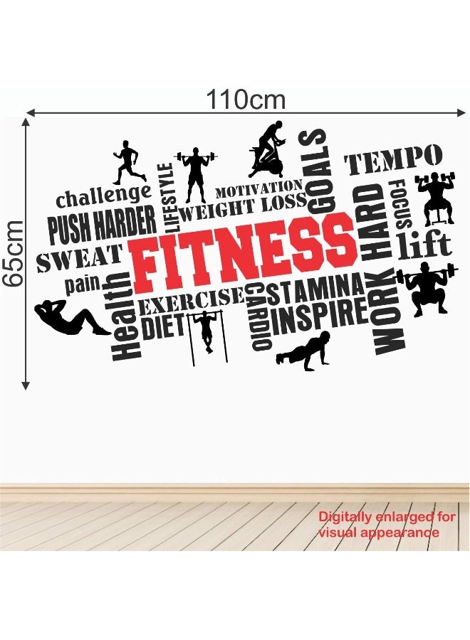StickMe 'Gym Fitness Bodybuilding Sport Workout Creative Colorful Word Cloud Wall Sticker' SM817 - Image 3