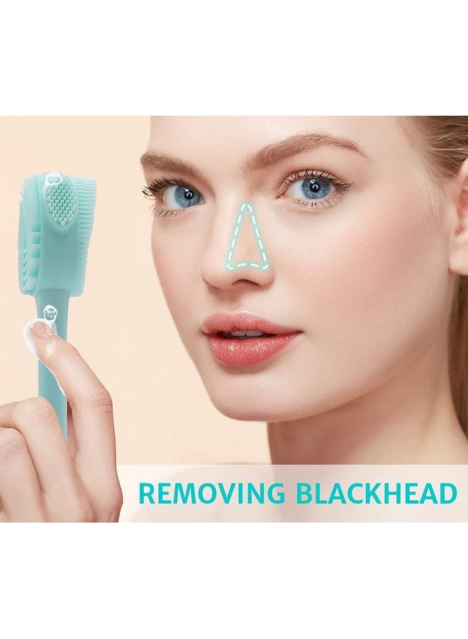 MobFestÂ® 4 In 1 Soft Silicone Blackhead Remover | Face Mask Applicator & Scrubber | Skin-friendly Facial Cleaning Brush, Multicolor - Image 3