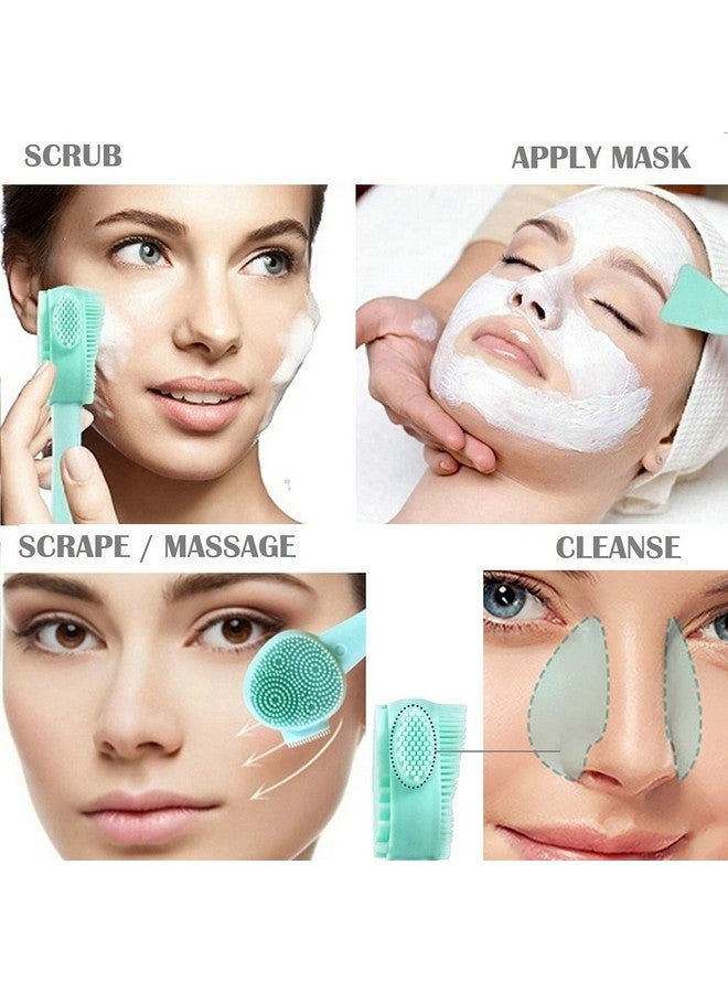 MobFestÂ® 4 In 1 Soft Silicone Blackhead Remover | Face Mask Applicator & Scrubber | Skin-friendly Facial Cleaning Brush, Multicolor - Image 2