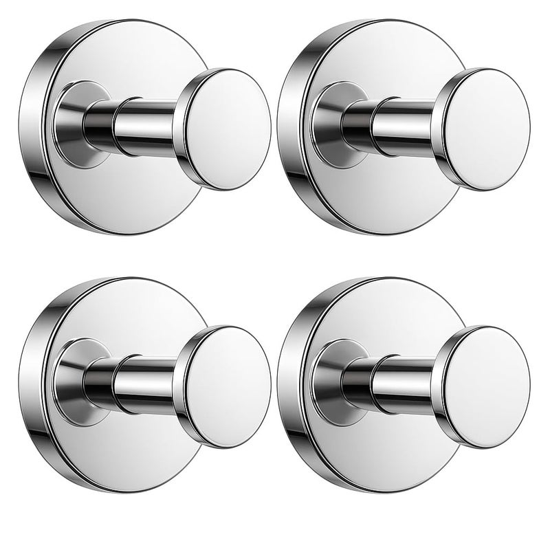 BKV Suction Cup Hooks for Glass WindowRemovable Shower Hooks for Inside ShowerMetal Towel Hooks for Bathrooms4 PackMirror