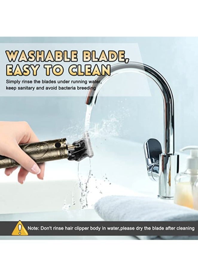 مقص شعر للرجال، مقص لحية كهربائي، مقص بدون سلك مع شفرات T، مقص T-Blade قابل لإعادة الشحن - Image 5