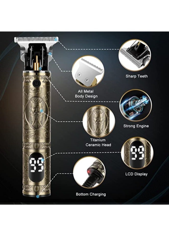 مقص شعر للرجال، مقص لحية كهربائي، مقص بدون سلك مع شفرات T، مقص T-Blade قابل لإعادة الشحن - Image 3