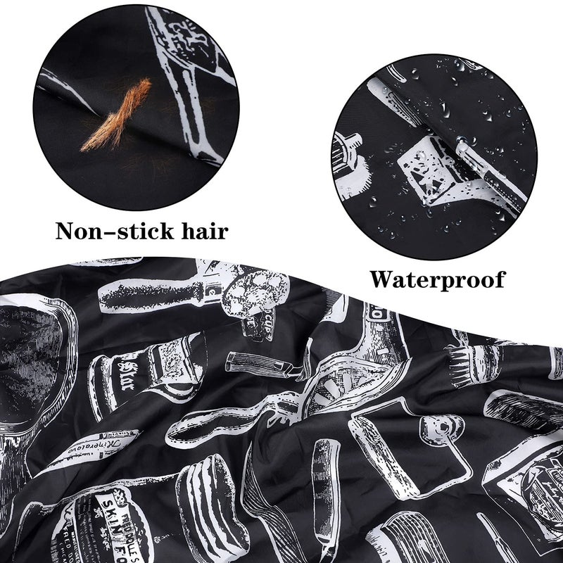 FEBSNOW 3 Pcs Professional Barber Cape for Adults,Hairdressing Salon Cape for Styling Coloring Hair, Waterproof Hair Cutting Cape with Adjustable Snap Closure - Image 4
