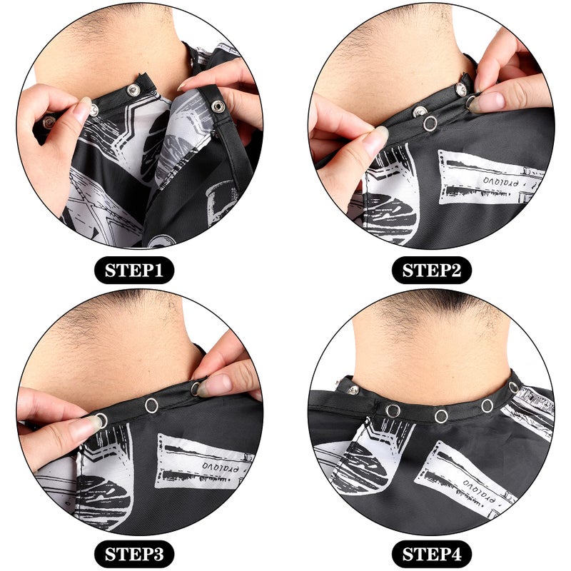 FEBSNOW 3 Pcs Professional Barber Cape for Adults,Hairdressing Salon Cape for Styling Coloring Hair, Waterproof Hair Cutting Cape with Adjustable Snap Closure - Image 5