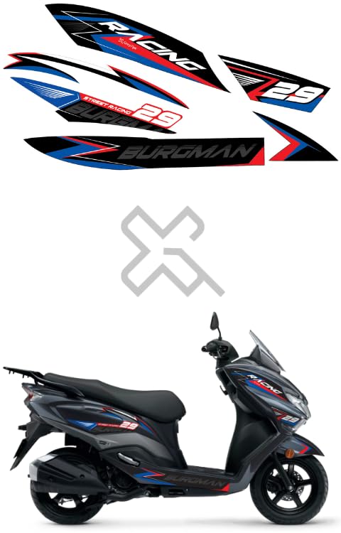 Grayfixx Racing 29 Edition Sticker for Burgman 125 | Printed in Premium Gloss Vinyl with FPF(Fade Protection Film), Water Proof, Precut Sticker, Pack of 1 Both Side-Self-Adhesive - Image 3
