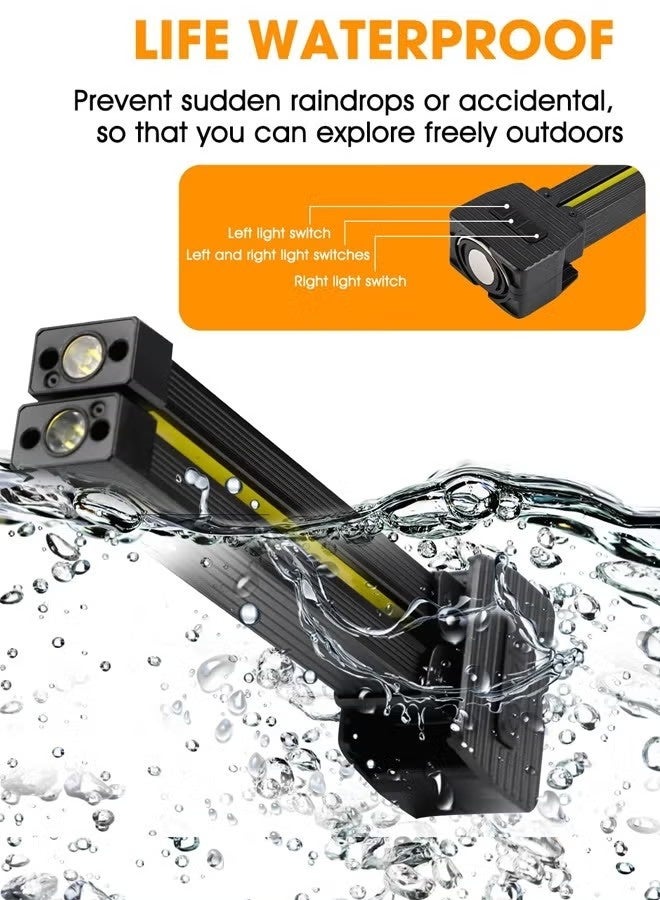 Unewshi Gym Lamp for Posing, 180 Degree Folding Magnetic Work Light, 7th Gear Dimming, Portable Magnetic LED Flashlight with Hanging Hook, Handheld USB Rechargeable Power Bank Camping Light - Image 3