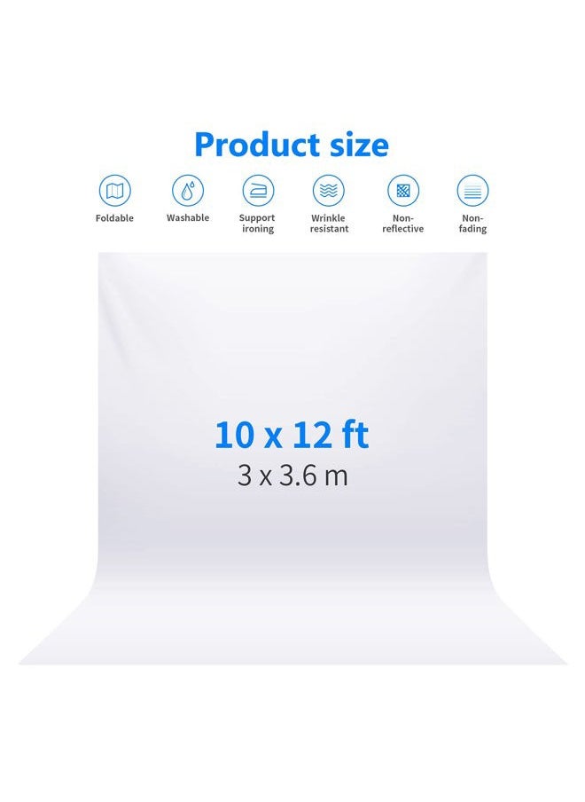 Neewer 10 x 12FT / 3 x 3.6M PRO Photo Studio Premium Polyester Collapsible Backdrop Background for Photography, Video and Television (Backdrop ONLY) - White  - Image 2