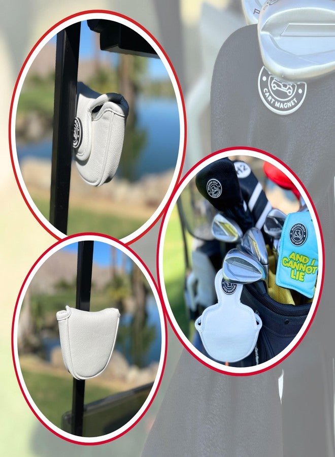 MADSON GOLF Classic Mallet Putter Headcovers w/Madson Golf Cart Magnet for Secure Positioning & Quick Access, Protective PU Leather Head Covers, Magnetic Golf Accessories, Golf Cart Accessories (White - Mallet) - Image 4