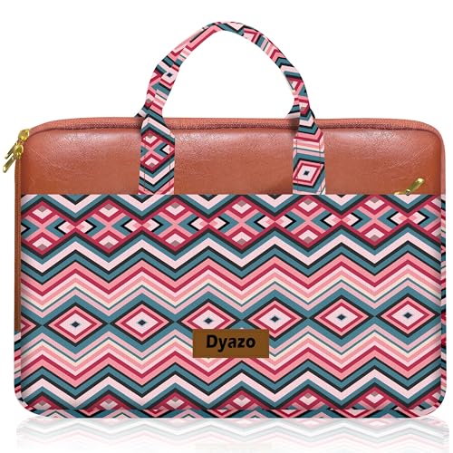 Dyazo Laptop Sleeve Bag | Jute & Vegan Leather Handcrafted | Office Handbag with Zipper | 15 inch to 15.6 inch for Woman | Compatible for Dell, HP, MacBook, Lenovo, Asus, Acer and Other Notebook - Image 1