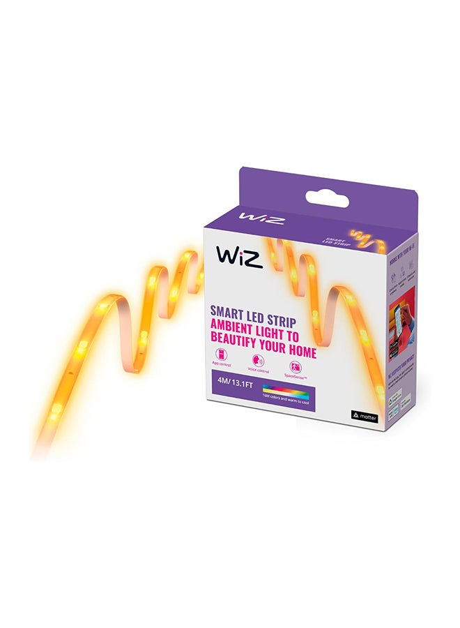 Wiz شريط إضاءة LED RGBW ذكي 4م، متصل عبر Wi-Fi وBluetooth، متوافق مع Alexa وGoogle Assistant والتحكم عبر التطبيق، نوع مخرج ساطع G (غير قابل للتوسيع) - Image 1