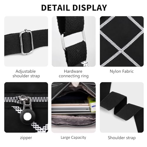 LassZone Lightweight Nylon Crossbody Bag for Women Multi-pocket Satchel Shoulder Bag Ladies Travel Handbags Waterproof Messenger Bag - Image 5