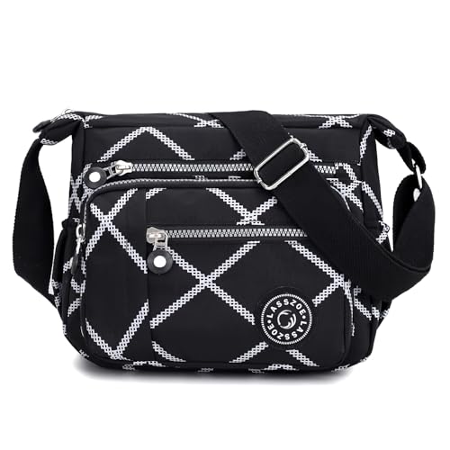 LassZone Lightweight Nylon Crossbody Bag for Women Multi-pocket Satchel Shoulder Bag Ladies Travel Handbags Waterproof Messenger Bag - Image 1