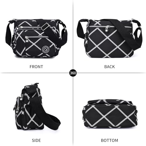 LassZone Lightweight Nylon Crossbody Bag for Women Multi-pocket Satchel Shoulder Bag Ladies Travel Handbags Waterproof Messenger Bag - Image 2