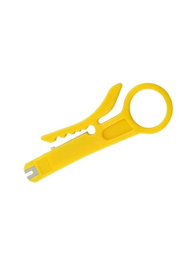 سكين تقشير كابلات UTP احترافي، لون اصفر، أداة تجريد الأسلاك الشبكية - Image 1