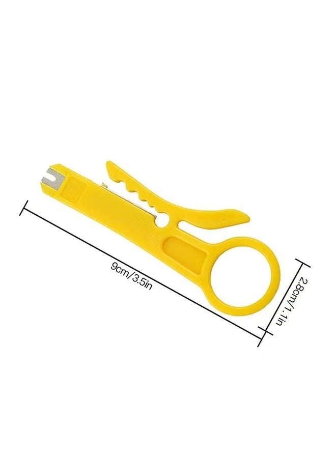 سكين تقشير كابلات UTP احترافي، لون اصفر، أداة تجريد الأسلاك الشبكية - Image 2