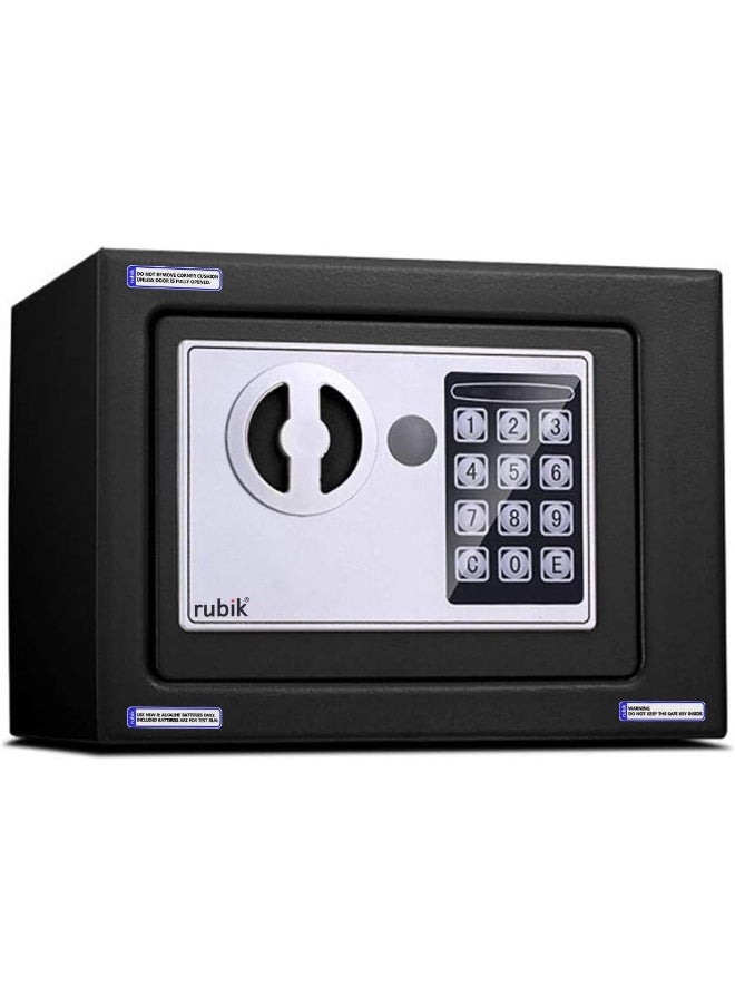Rubik - Safe Box Small with Electronic Keypad Lock and Physical Key, Mini Digital Security Deposit Locker for Home Office Hotel Jewelry Passport Watches Cash Storage (23x17x17cm) - Image 1