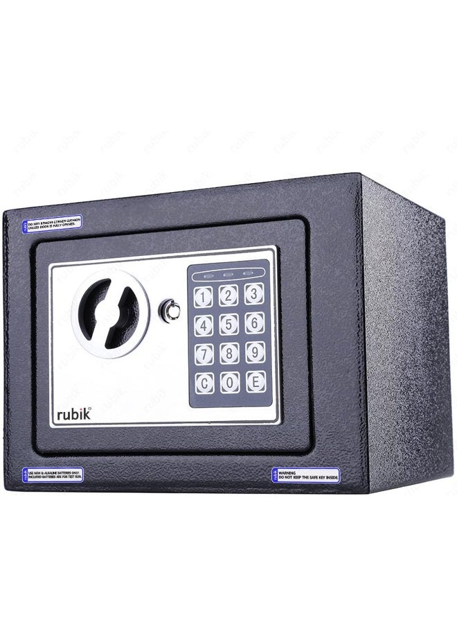 Rubik - Safe Box Small with Electronic Keypad Lock and Physical Key, Mini Digital Security Deposit Locker for Home Office Hotel Jewelry Passport Watches Cash Storage (23x17x17cm) - Image 1