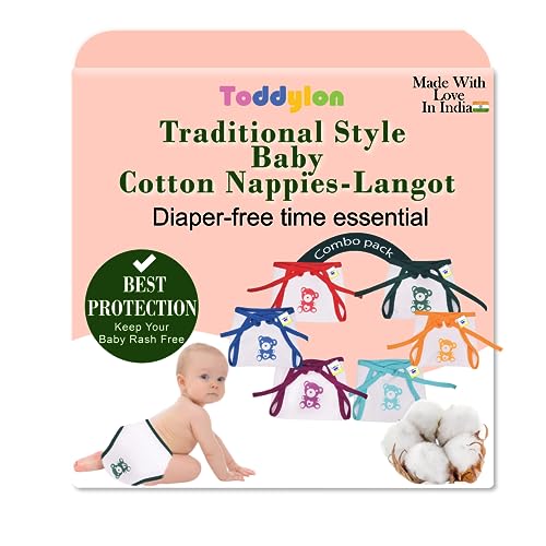 Toddylon Baby Products New Born Baby Clothes | Cloth Diapers | Langots | Nappies | Cotton | Reusable | Washable | Nappy (0-6 Months) (Pack of 24) - Image 3