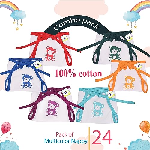 Toddylon Baby Products New Born Baby Clothes | Cloth Diapers | Langots | Nappies | Cotton | Reusable | Washable | Nappy (0-6 Months) (Pack of 24) - Image 5