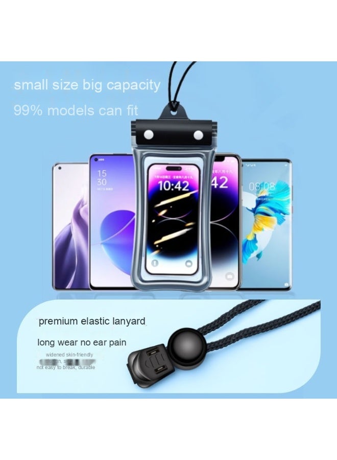 IP68 Dustproof Sandproof Waterproof Case for Large Phones 7.2 - iPhone 16/15/14/13/12 Pro Max, Galaxy S25/S24/S23/S22 Ultra,Redmi Note 13 Pro,Infinix HOT 40 Pro  - 2 Pack Clear Universal Pouch - Image 4
