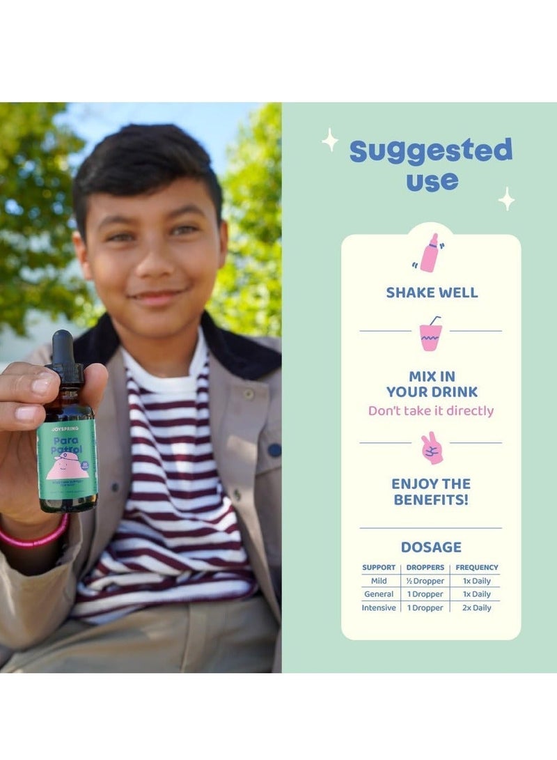 جوي سبرينج JoySpring Liquid Cleanse للأطفال - التخلص من السموم السائلة الطبيعية ، مكمل غذائي خال من الكحول لصحة الجهاز الهضمي (1 أونصة سائلة) 30 حصة - Image 4