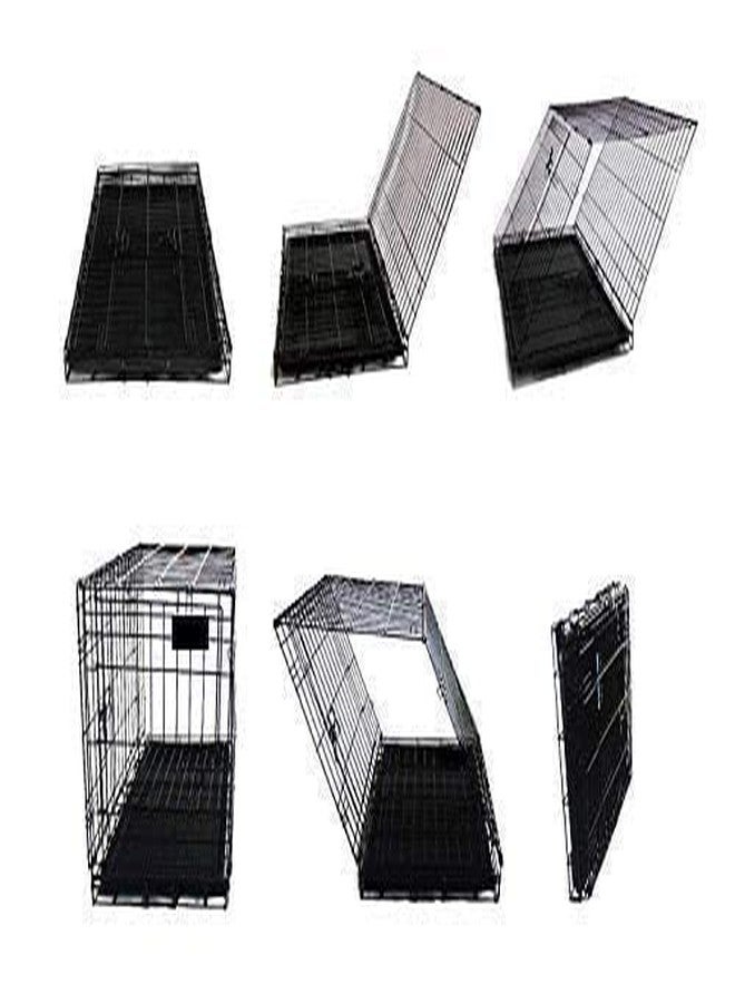 KittuPet قفص كلاب KittuPet مزدوج الأبواب، قفص معدني قابل للطي شديد التحمل للكلاب الكبيرة الحجم (أسود 18 بوصة) - Image 3