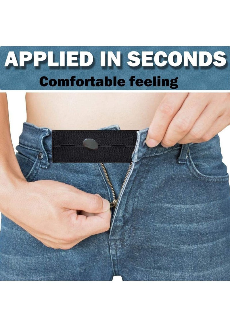 واي آند دي موسع بأزرار ممتازة للسراويل 4 قطع ، للأمومة للأزرار للرجال والنساء جان للخصر أسود لأزرار البنطال (مرن) - Image 4