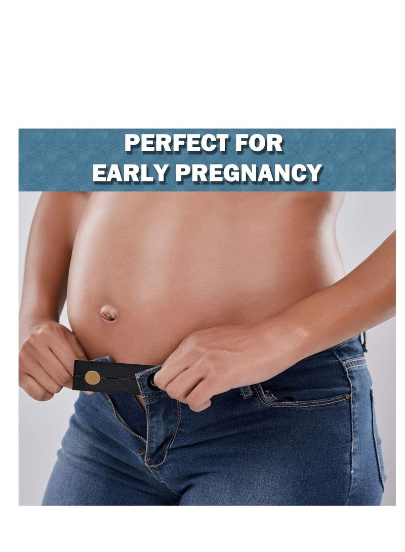 واي آند دي موسع بأزرار ممتازة للسراويل 4 قطع ، للأمومة للأزرار للرجال والنساء جان للخصر أسود لأزرار البنطال (مرن) - Image 2