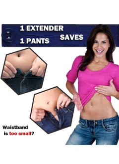 Y&D Premium Button Extender for Pants 4pcs, Maternity, Buttons Men Women, Waistband Extenders Jean, Waist Black, (Elastic)  - Image 3