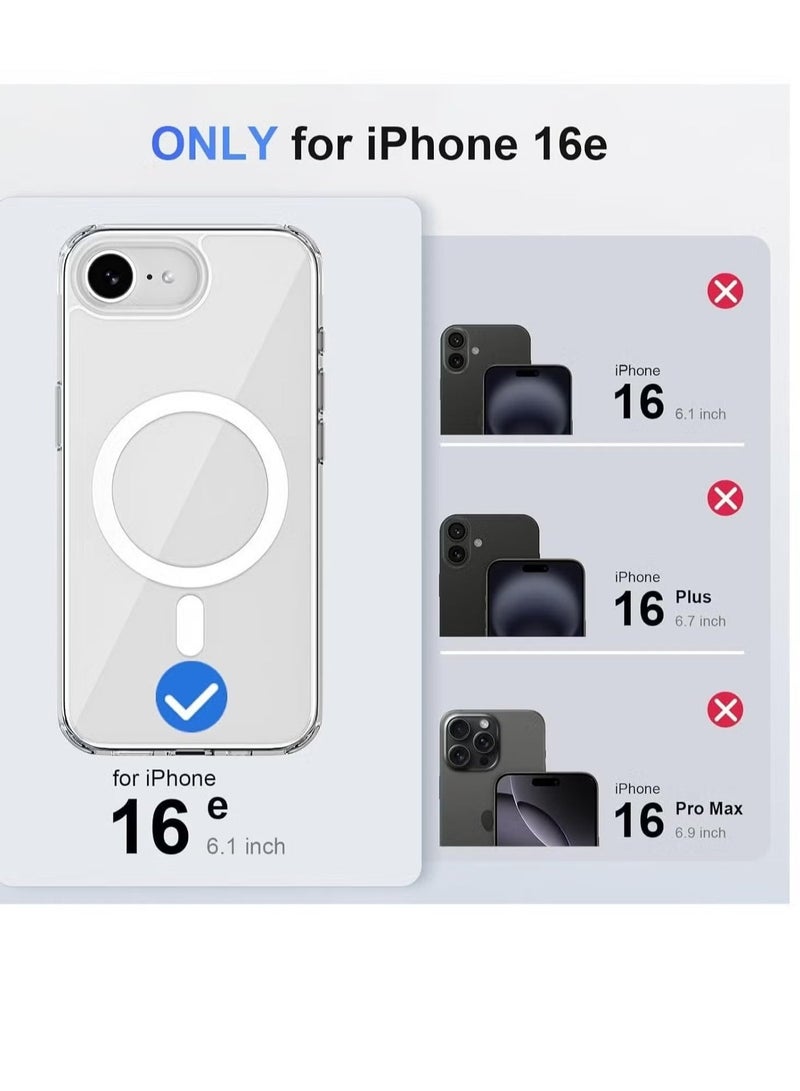 Raxoom iPhone 16E Clear Magnetic Case â€“ MagSafe Compatible Hybrid Protection with Crystal Clear Hard Back, Shockproof Silicone Frame, and Slim Transparent Design - Image 2