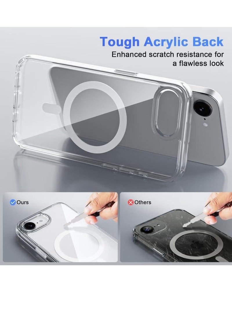 Raxoom iPhone 16E Clear Magnetic Case â€“ MagSafe Compatible Hybrid Protection with Crystal Clear Hard Back, Shockproof Silicone Frame, and Slim Transparent Design - Image 4