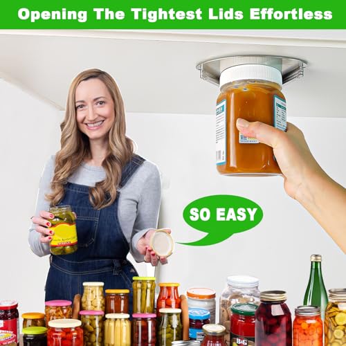 IPOVIPO Latest Jar Opener - Under Cabinet Jar Openers for Seniors With Arthritis or Weak Hands - Under Counter Can Opener-Jar Lid & Bottle Cap Opener Tool - All Stainless Steel Material - Image 3